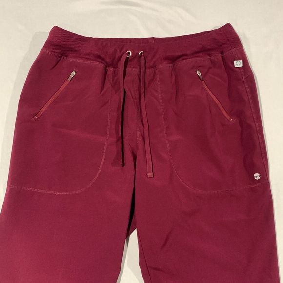 Cherokee Infinity Burgundy Red Stretch Scrub Pants Womens Medium Zip Pockets - Picture 2 of 11